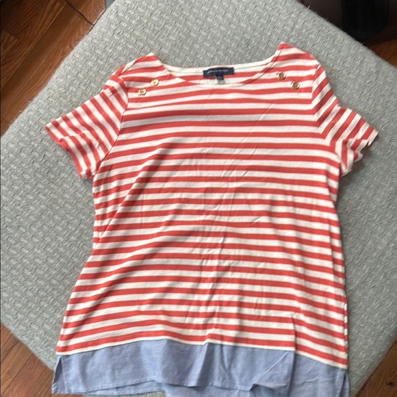 Tommy Hilfiger Red and White Boxy Short Sleeve Tee - Picture 4 of 6